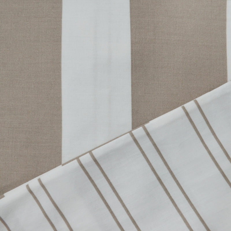 Primera Sommer-Bettwäsche Taupe-Weiß gestreift