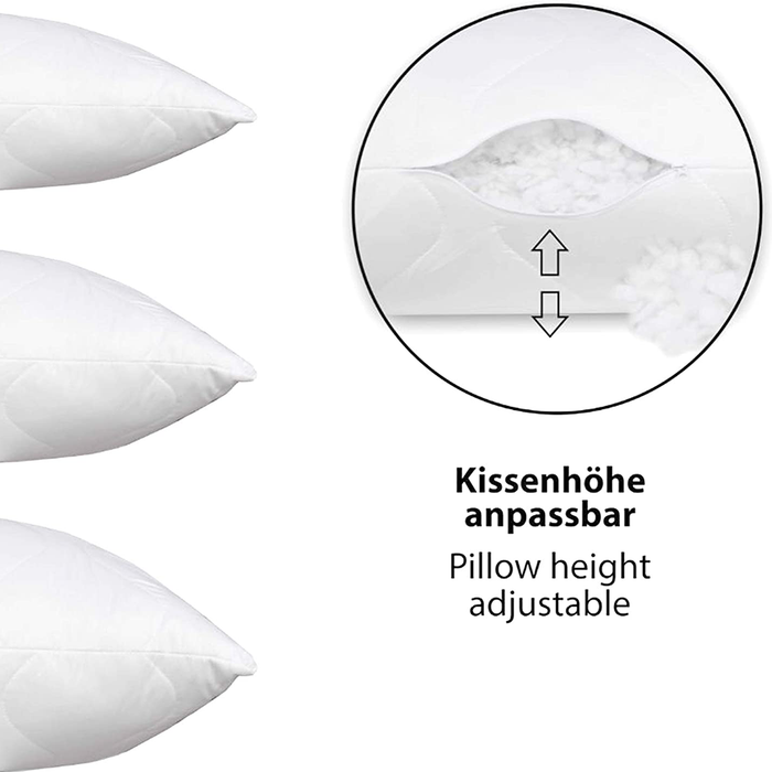 Siebenschläfer Kopfkissen 40x80 2er Set mit Mikrofaser-Füllung (40 x 80 cm)